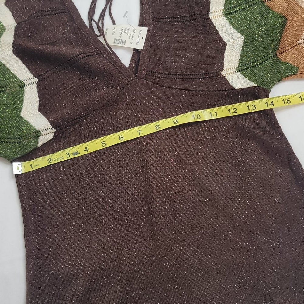 Maurices Studio Y brown top sz Large NWT - Picture 6 of 12